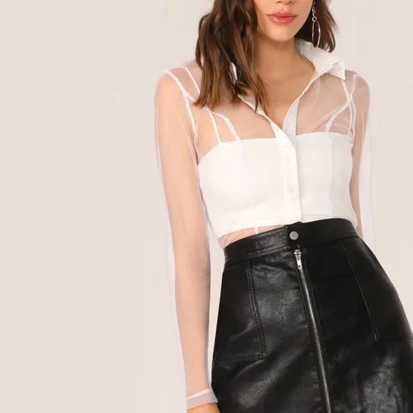 White mesh button up top - Picture 2 of 4